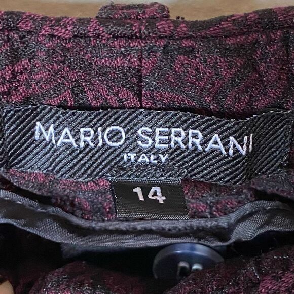 Mario Serrani Black Purple Pants Srtaight Leg Mid Rise Stretch Size 14 - Picture 10 of 10